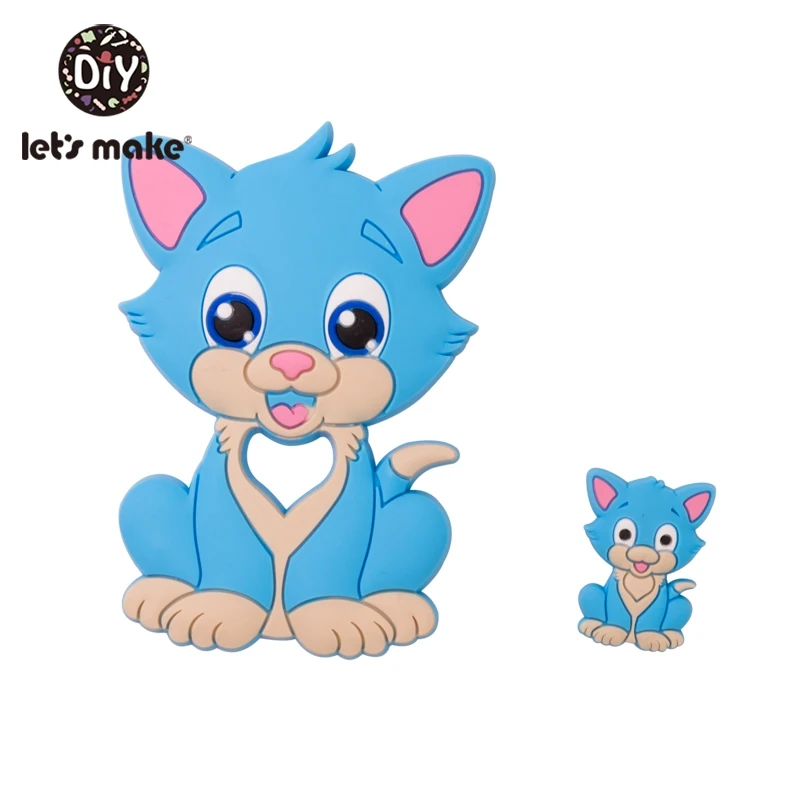 cat4 Let's Make 2 шт./компл. силиконовый Прорезыватель для зубов малышей игрушки Diy Аксессуары для колясок для соски с цепочкой, Еда Класс игрушки Детский Прорезыватель для зубов - Цвет: cat4