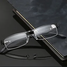 Полуоправы очки для чтения мужские и женские прямоугольные полуоправа металлические очки диоптрия дальнозоркость для чтения очки прозрачные очки