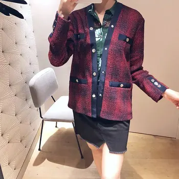 

Women Coat Spring and Autumn New Plaid Cardigan