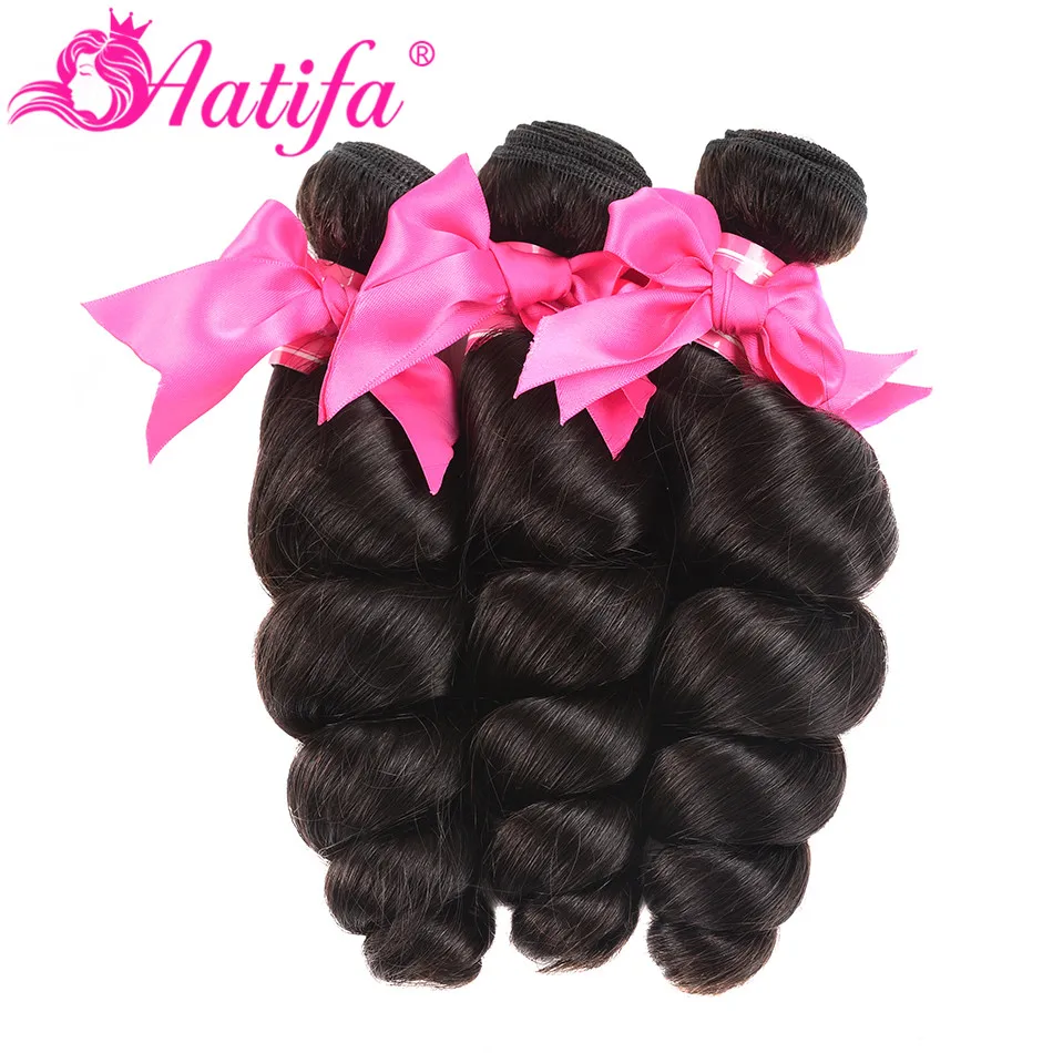 Бразильские свободные волнистые в наборе человеческие волосы 8-28 дюймов пучки волосы Remy наращивание натуральный цвет Aatifa волосы плетение