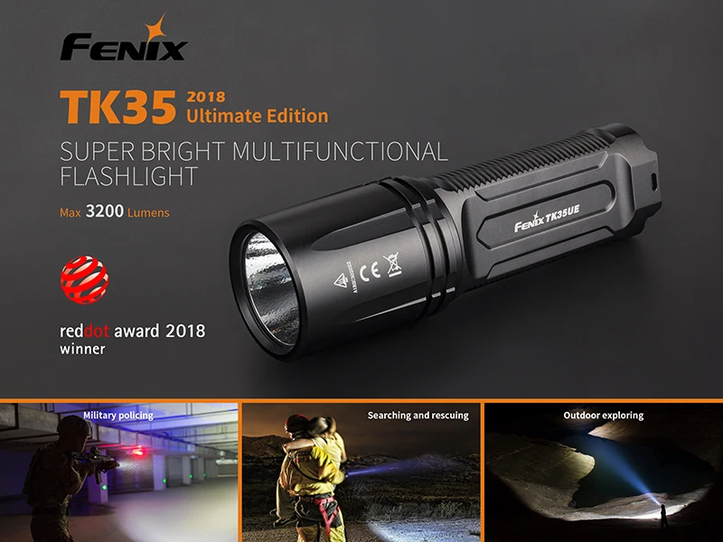 Fenix TK35 UE Cree XHP70 светодиодный 18650 Перезаряжаемые тактический фонарик Фонарь