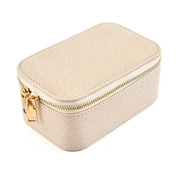 

Travel For Girl PU Leather Portable Jewelry Box Organizers Storage Case Display Monolayer Rings Earrings Joyeros Multi-function