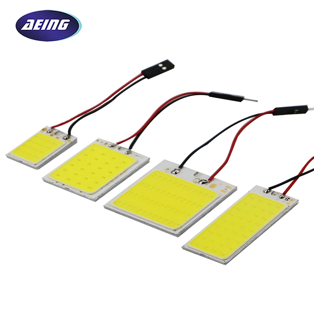 AEING 12V T10 W5W C3W C5W C10W BA9S внутренняя Светодиодная лампа COB белая/ледяная синяя панель с