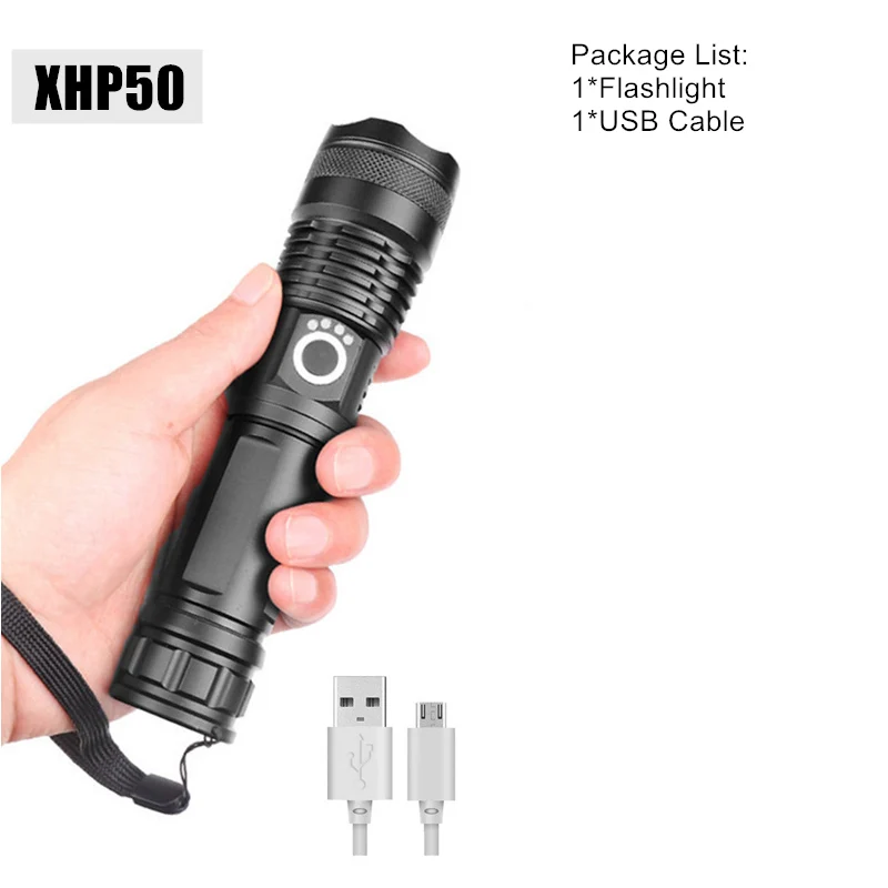 Package A Портативный тактический светодиодный фонарик xhp70.2 xhp50 самый мощный USB фонарик 26650 18650 фонарь с масштабированием охотничья лампа - Испускаемый цвет: Package A