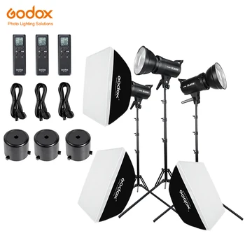 

Godox 3x SL-60W White Version Studio LED Continuous Photo Video Light + 3x 1.8m Light Stand + 3x 60x90cm Softbox LED Light Kit