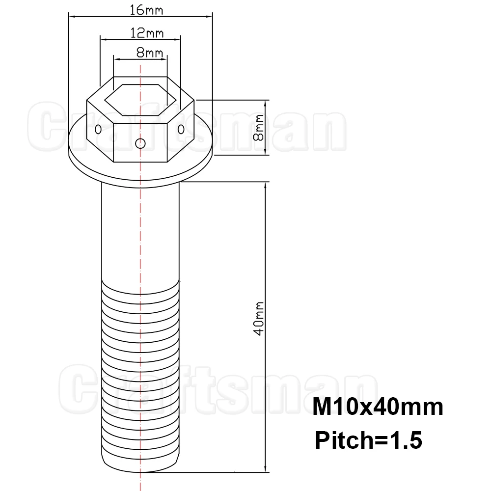 Details about   titanium ti bolt M8 flange in and out of hex head for motorcycle disc brake bolt 