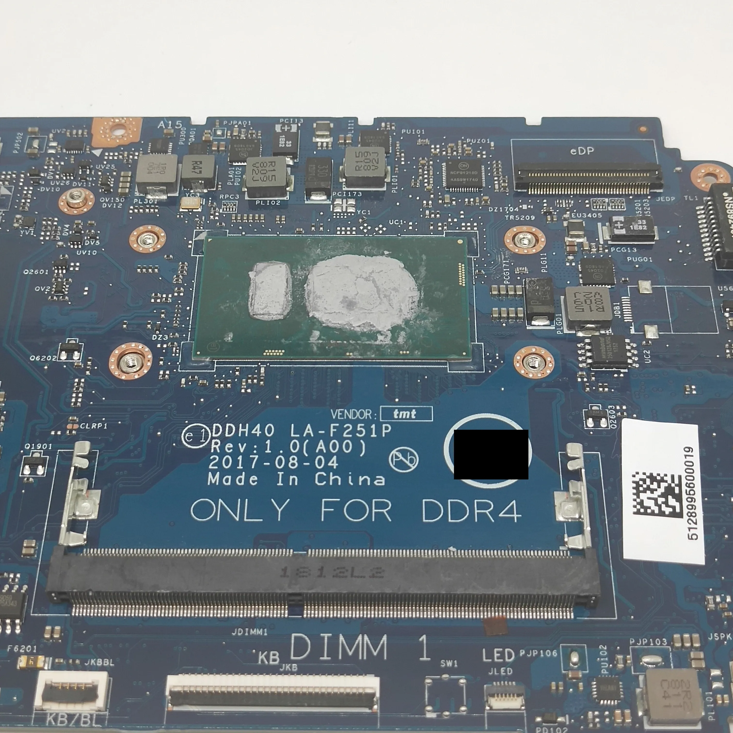 Ideal  DDH40 LA-F251P 7572 Mainboard For DELL 14-7472 14-7572 7472 7572 Laptop motherboard SR3LC i7-8550U 