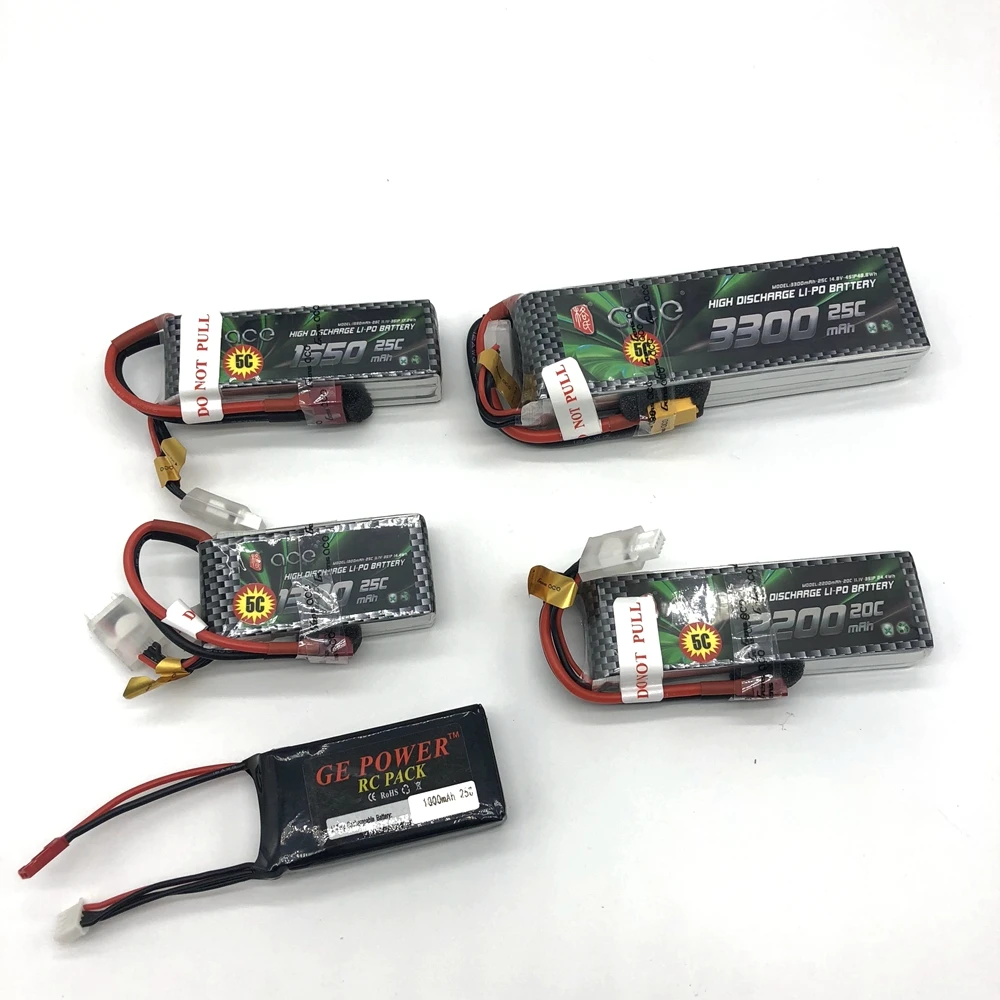 

RC Plane ACE GE Battery 11.1v 1000mAh 1300mah 25c 1550mah 25c 2200mah 20c 14.8v 3300mAh 25c