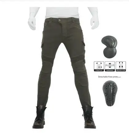 Новинка года: джинсы для езды на мотоцикле Komine, Осенние штаны, защитные штаны 06, черные, зеленые, мужские защитные костюмы - Цвет: D