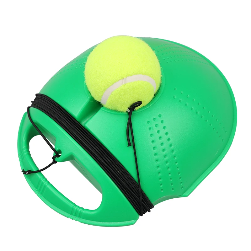 Сверхмощный Теннисный тренировочный инструмент для упражнений теннисный мяч самообучающийся отскок мяч с теннисным тренером плинтус спарринг устройство - Цвет: Зеленый