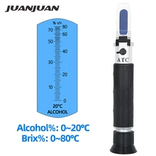Детектор концентрации вина спиртного тестер рефрактометр 0-80% спиртометр энометр скидка 38