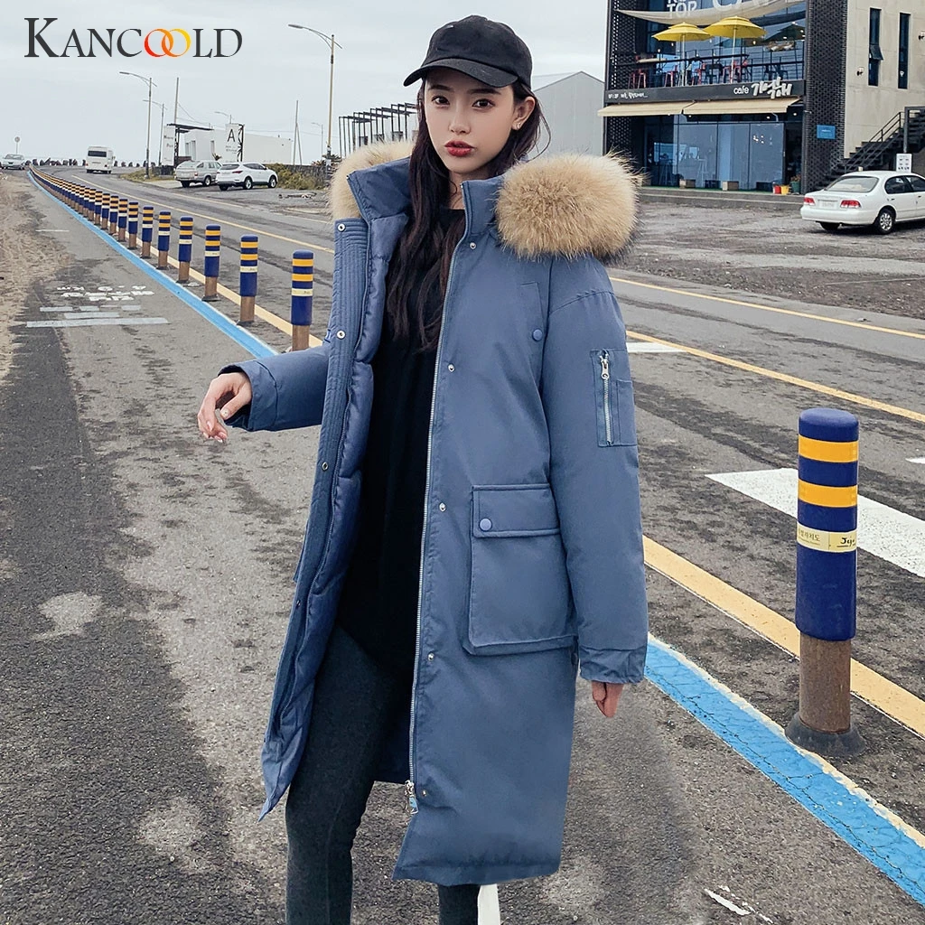

KANCOOLD Autumn winter fashion Fur collar down cotton parkas jacket women 2019 winter Korean loose long section cotton coat