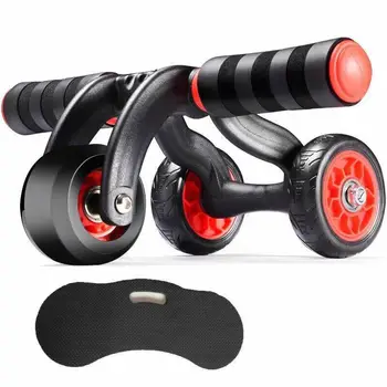 

Ab Roller Gym Roller Trainer Training Muscle Exercise Equipment Home Fitness Three Wheel Abdominal Power Wheel With Knee Pad Mat