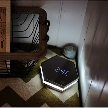 

LED Night Lights Induction Light Touch Sensor USB Rechargeable Night Lamp Mirror Alarm Clock Night Light Creative Portable
