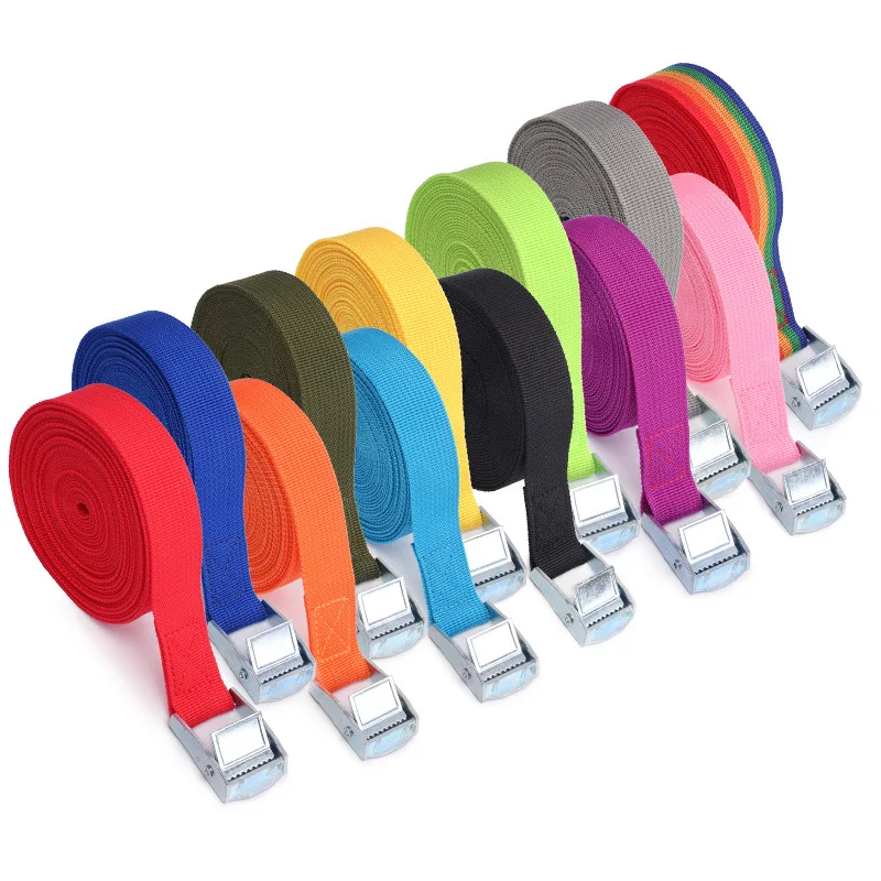 Car Tension Rope Luggage Fixed Strap Cargo Roof Rack Lashing Straps Ratchet Tie Belt With Buckle Stowing Tidying Ratchet Belt 2M cargo straps cargo tie down strap lashing strap tie down straps luggage strap