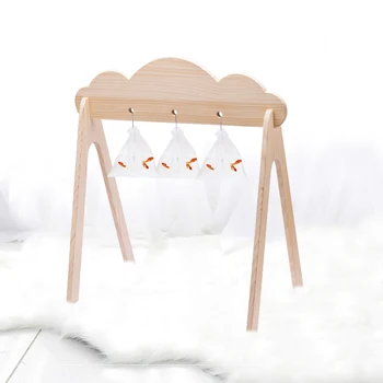 

1 Set Play Gym Clouds Wood Mobile Rattle Toys Nordic Room Decoration Gift Infant Photography Prop Baby Rattles for Stroller