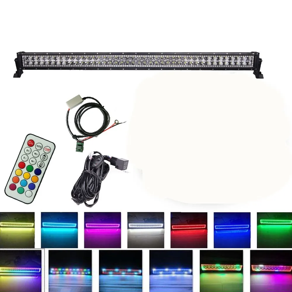 Автомобильный 4" 240 Вт RGB светильник светодиодный пульт дистанционного управления/Bluetooth приложение функция музыки с 4 шт. 3x3 Pods рабочие огни для внедорожника 4x4 12 В
