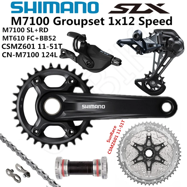 SHIMANO DEORE SLX M7100 Groupset 32T 34T 170 175mm aynakol dağ bisikleti Groupset 1x12 Speed 10 51T M7100 arka attırıcı
