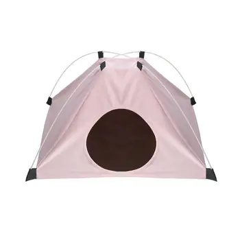 

Cat Beds Pet Tent Nest Foldable Tent Cute Pet House Warm Pet Dog Cat House pink