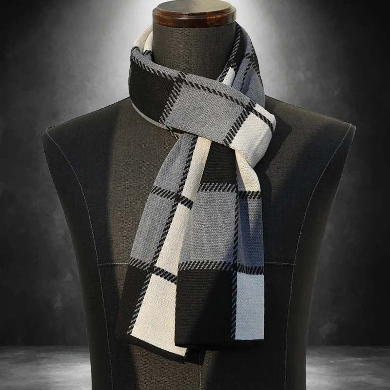 New Winter Warm Scarves Men Scarf Neckercheif Business Plaid Strip Scarves Men Soft Cashmere Wraps Male Sjaal Foulard Casual mens scarf for summer Scarves