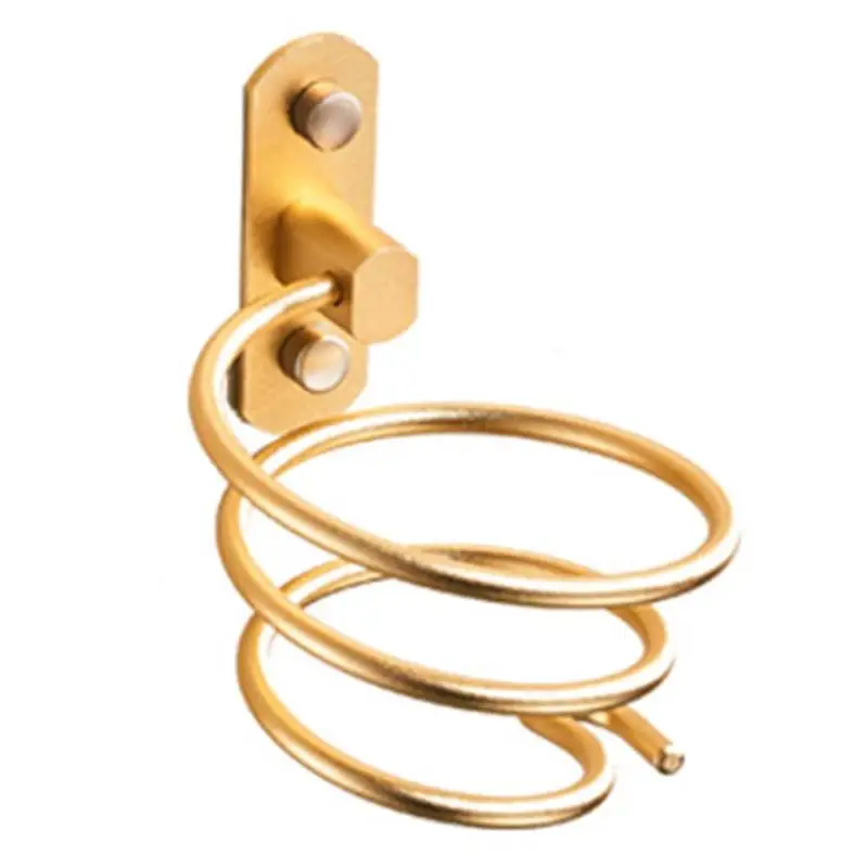 Gold Фен для волос Heliciform стеллаж для хранения с емкостью подшипника алюминиевый воздуходувка Органайзер подставка для дома приспособление для ванной парикмахерской - Цвет: Gold