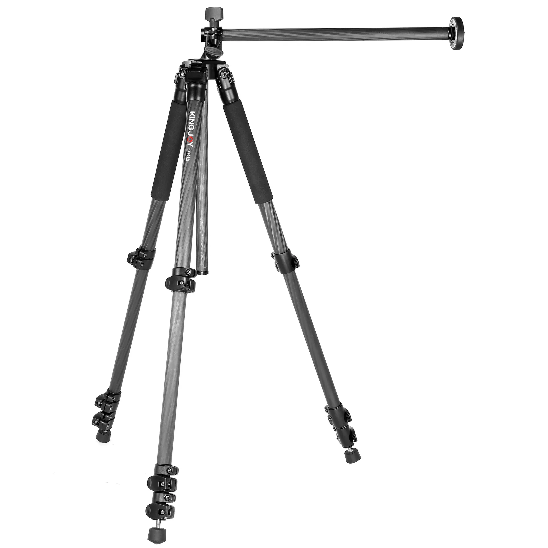 

Kingjue F1208R Carbon Fiber Tripod Medial Axis Tapped Single-lens Reflex Camera Tripod High-angle Shot Cross Arm Vertical Shoot