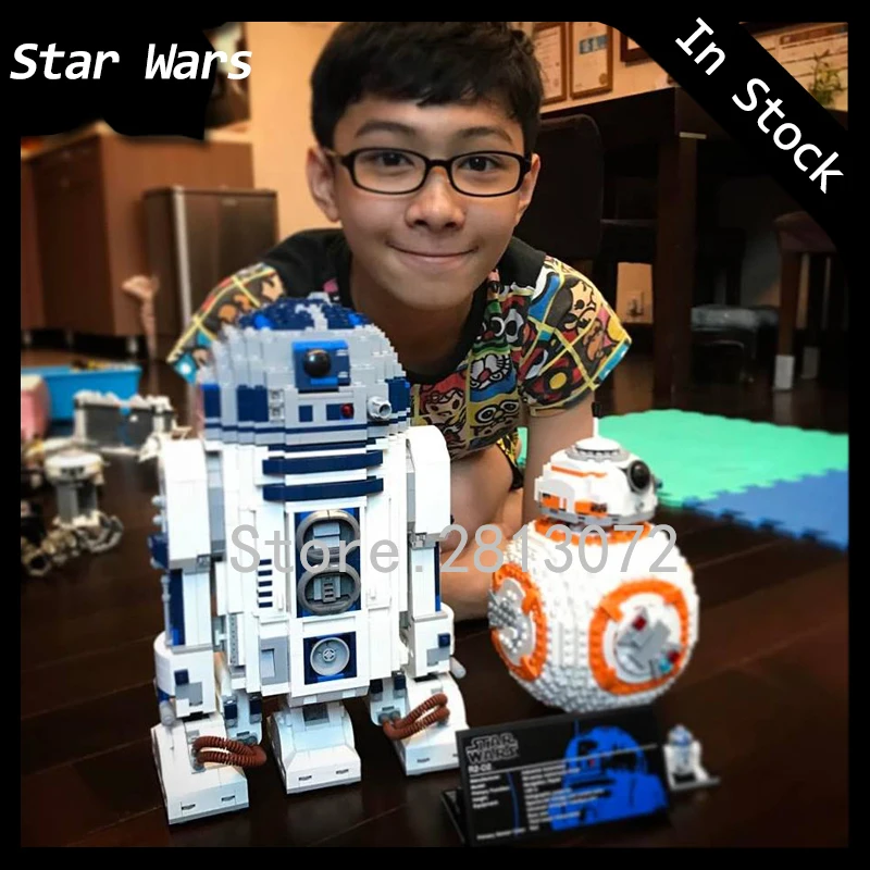 

In Stock Star Series Wars Robot R2D2 BB8 WALL E 16003 05043 10906 687Pcs Ideas Model Building Blocks 10232 75187 10225 Toys