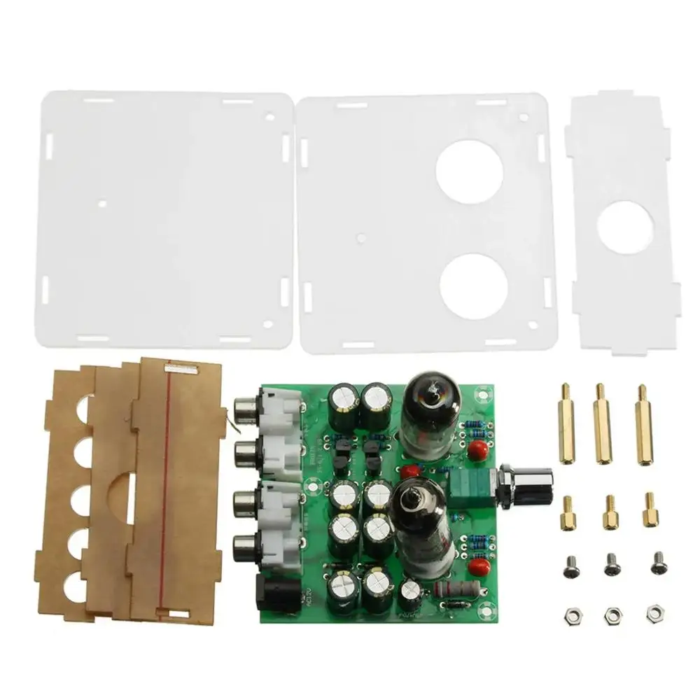 AC 12V 6J1 Valve Pre amp Tube PreAmplifier Board Headphone Amplifier Buffer With Acrylic Case