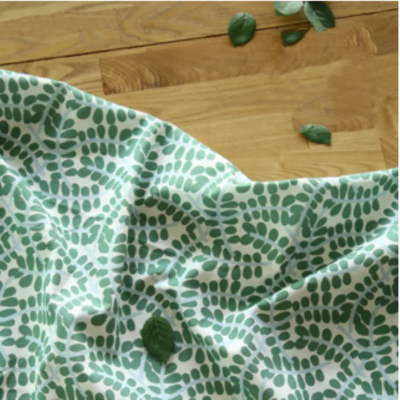 Полуярд Импорт хлопок Оксфорд ткань с принтом зеленых листьев ручной работы DIY рот золотой пакет мешок скатерти T751