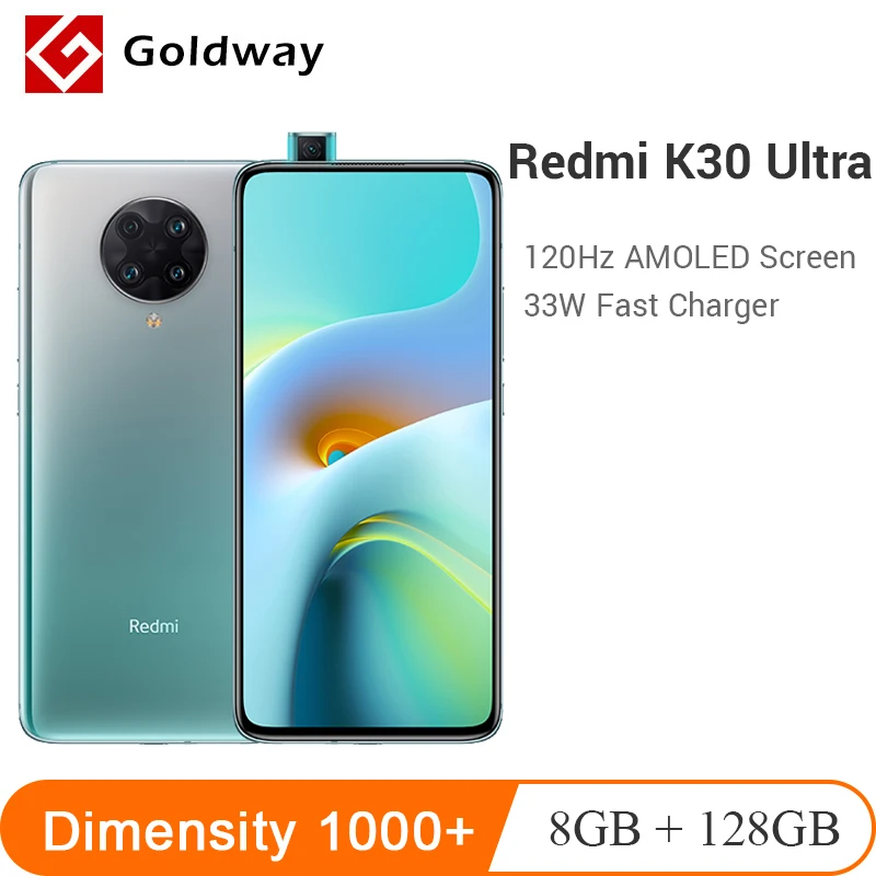 Оригинальный смартфон Redmi K30 Ultra 8 ГБ 128 Восьмиядерный процессор MTK Dimensity экран 1000