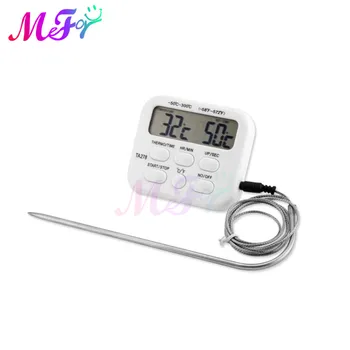 

Multi-function Kitchen Timer Alarm -50°C~300°C BBQ Probe Food Meat Thermometer Barbecue Baking Oil Wireless Thermometer