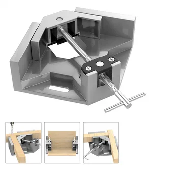 

Siver Grey Aluminum Single T Handle 90 Degree Right Angle Clamp Angle Clamp Woodworking Frame Clip Right Angle Folder Tool