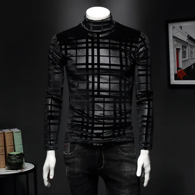 Бургундия Креативный 3d Рисунок дракона модная Роскошная футболка с длинными рукавами Осень и зима новая качественная Толстая теплая Футболка мужская M-5XL - Цвет: Бургундия