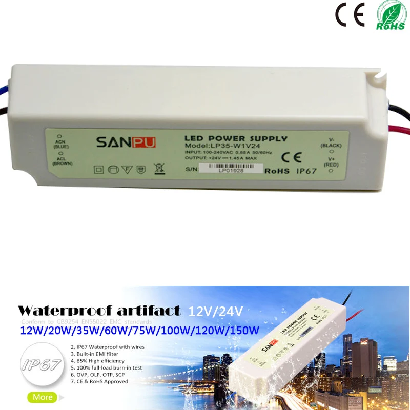 High quality led Driver 12V/24V 12W/20W/35W/60W/75W/100W/120W/150W 100-240V Lighting Transformers Adapter for 5050 LED light High quality led Driver 12V/24V 12W/20W/35W/60W/75W/100W/120W/150W 100-240V Lighting Transformers Adapter for 5050 LED light
