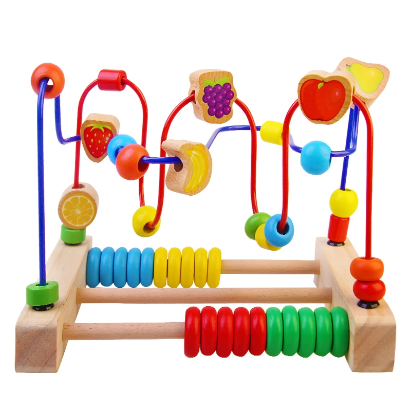 Детский деревянный Монтессори обучающая игрушка для чидlren круги вокруг бисера математическая игрушка ребенок развивающая обучающая игра обучающая дети - Цвет: Черный