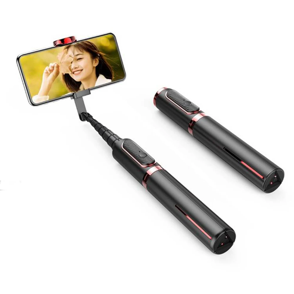 Handheld telescópico portátil monopé bluetooth remoto luz
