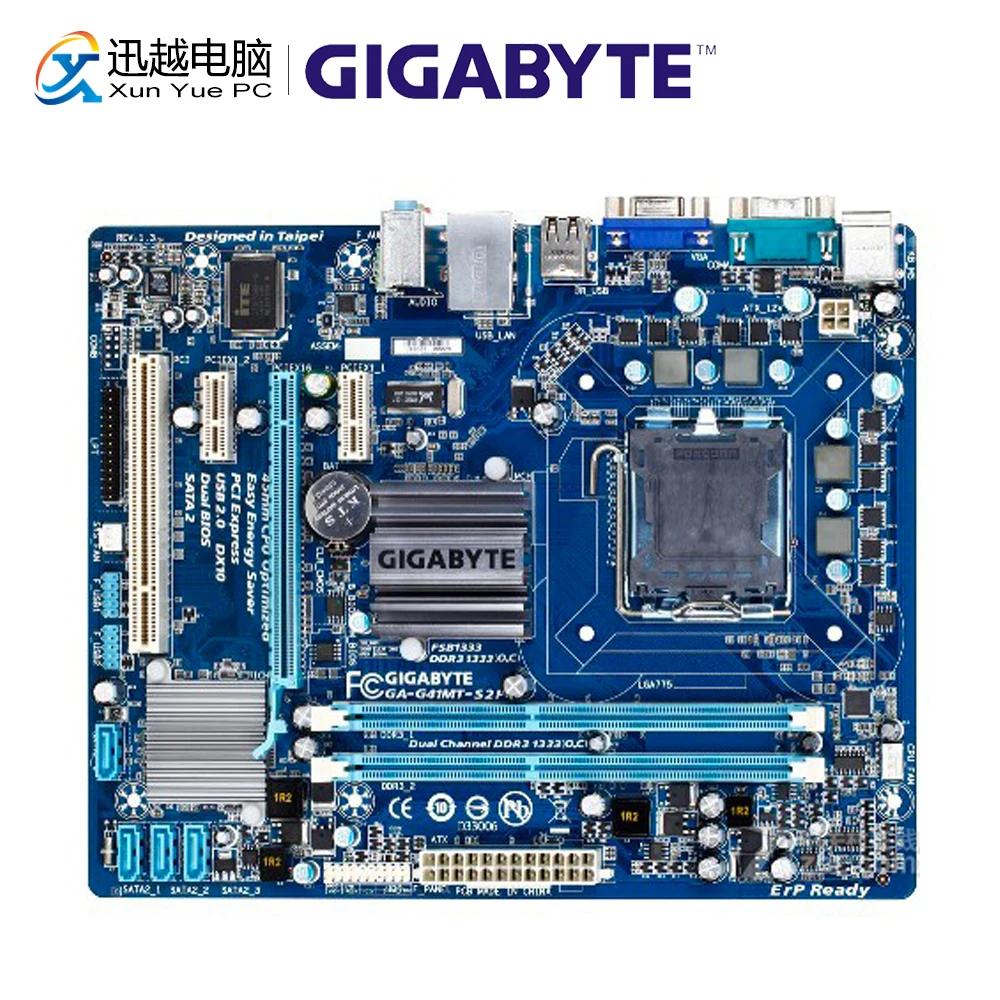 Материнская плата Gigabyte GA-G41MT-S2P G41MT-S2P G41 LGA 775 Core 2 Quad Extreme Duo DDR3 8G SATA2 USB2.0 VGA Micro-ATX |