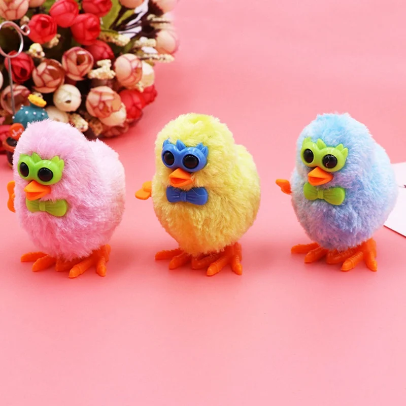 Random Color New 1pcs Glasses Plush Chick Toy Clockwork Toy Plush Chick Cute Toys Baby Children's Plush Toys Random Color - Цвет: Random Color
