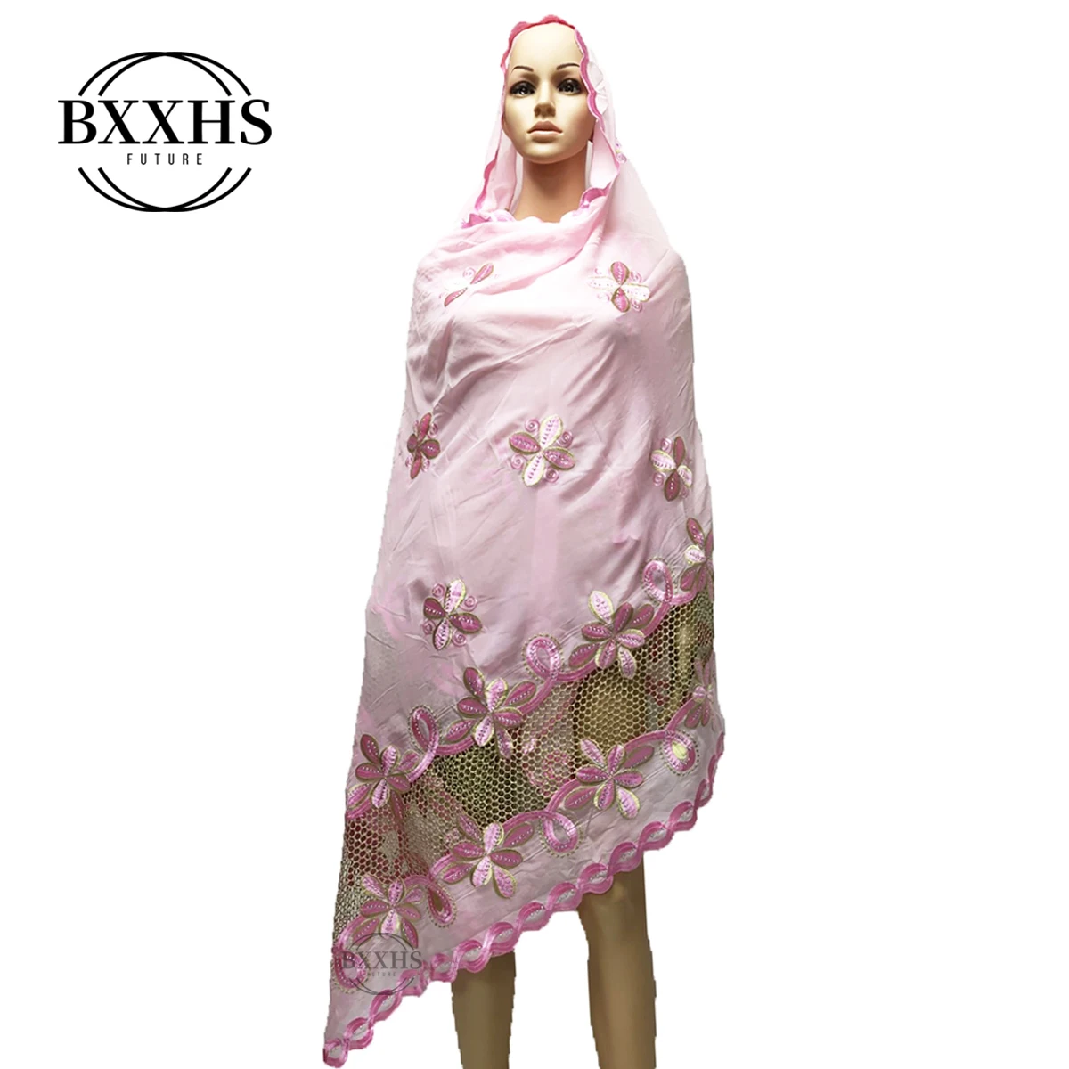 Африканский женский платок мусульманский шарф мягкий хлопковый вышитый шарф шаль