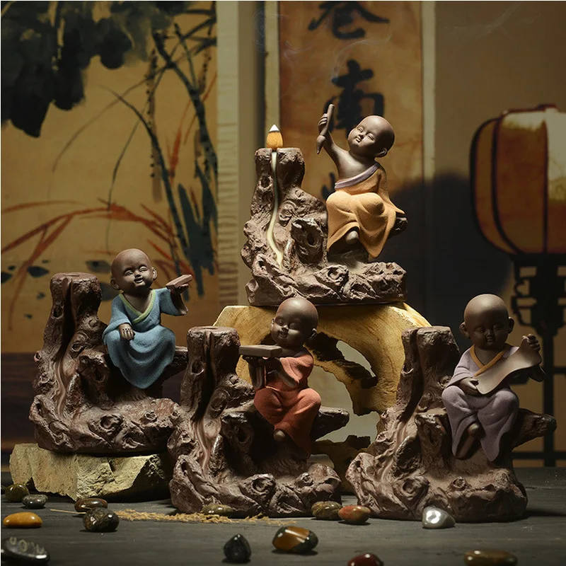 Quemador De Incienso Culture курильница, канавка для благовоний, вставленная обратно кунг-фу для маленького мальчика, заменяет чернильные горелки