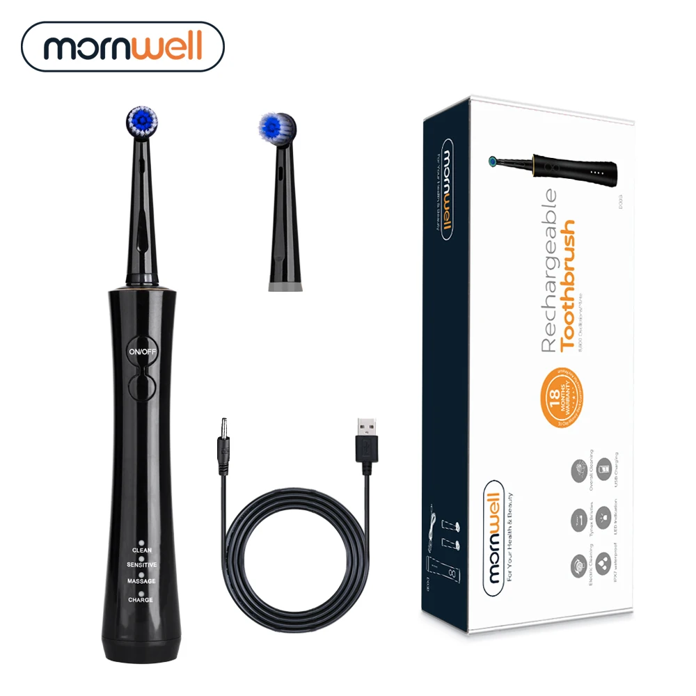 Cepillo de dientes eléctrico Cepillo de dientes giratorio Cargador USB Cepillo de dientes Cepillo de dientes de viaje Blanqueamiento de dientes para adultos Mejor regalo saludable