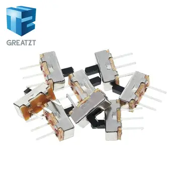 

10pcs Interruptor on-off mini Slide Switch SS12D00 SS12D00G3 3pin 1P2T 2 Position High quality toggle switch Handle length:3MM