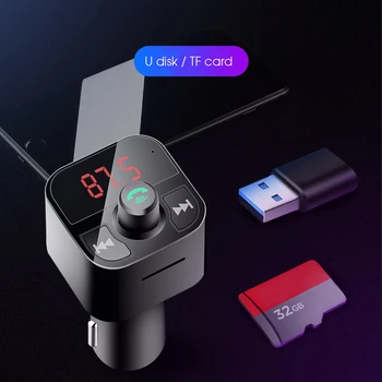

Mini Car Bluetooth FM Transmitter Wireless Handsfree Audio Receiver Auto MP3 Player 3.1 Dual USB Fast Charger Car Accessories