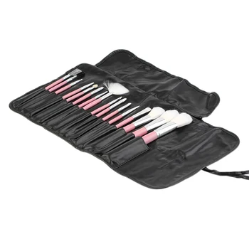 

Double Color Artificial Hair 16 Pcs Makeup Cosmetic Brush Set Pink Wooden Handle Eyeshadading Eyebrow Lip Eyeliner Brush