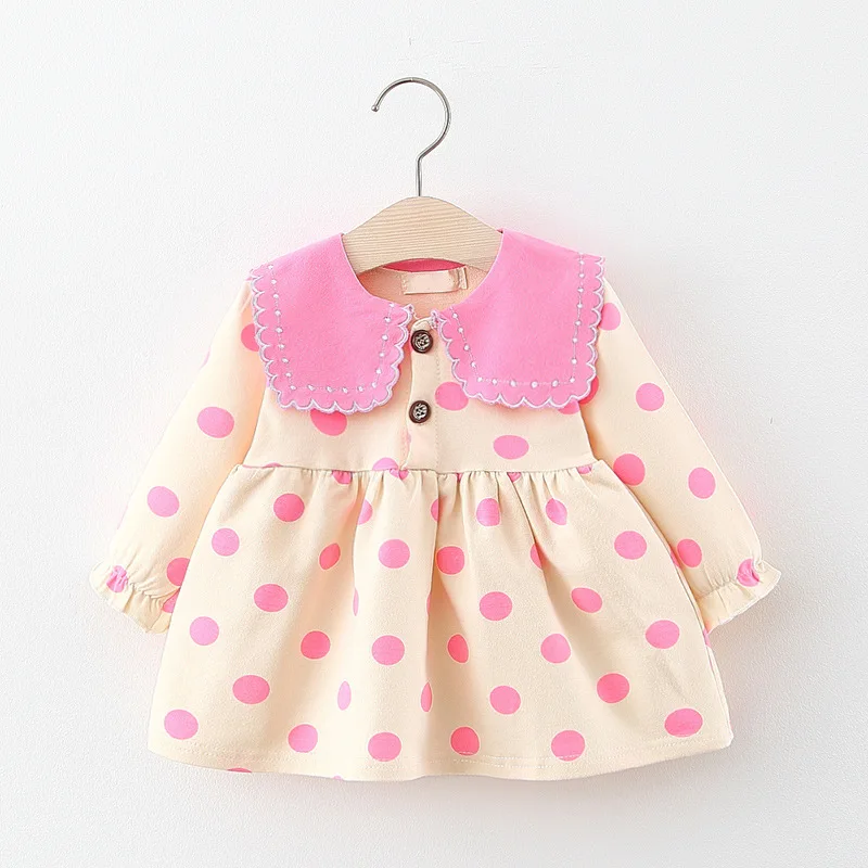 Платье для маленьких девочек; кружевная детская одежда с квадратным узором в горошек; весна г.;