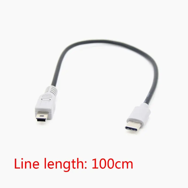 1 м usb type C 3,1 штекер к Mini USB 5 Pin B штекер OTG конвертер ведущий переходник Кабель для передачи данных для мобильных Macbook Аксессуары