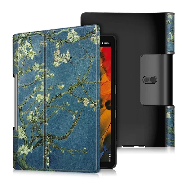 Plum blossom Cover Case for Lenovo Yoga Tab5 YT-X705F 10.1 Inch PU Leather Protectctive Cover Shell Tablet Funda Capa free stylus+film - Цвет: Plum blossom