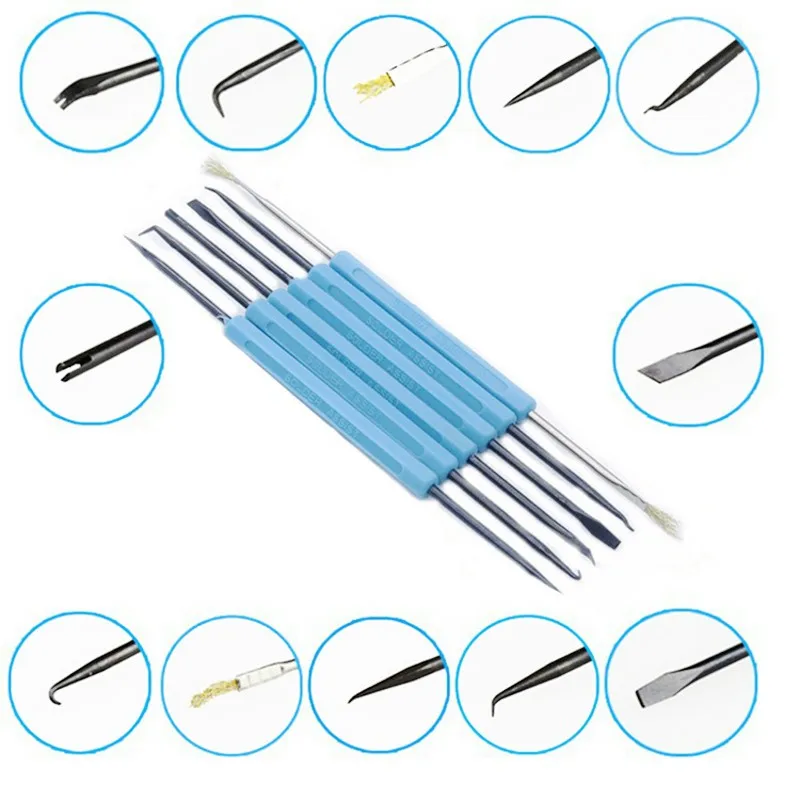 

6pcs/set of electronic crowbar heating auxiliary repair welding cleaning SA-10 electronic circuit board tool