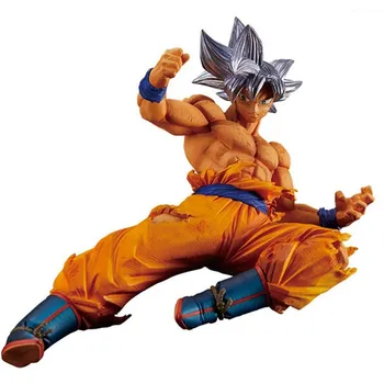 

8" Anime Dragon Ball Z Saiyan Silver Hair Son Goku Kakarotto Golden Cat Sticker Original PVC Action Figure Toy BOX 20CM X825