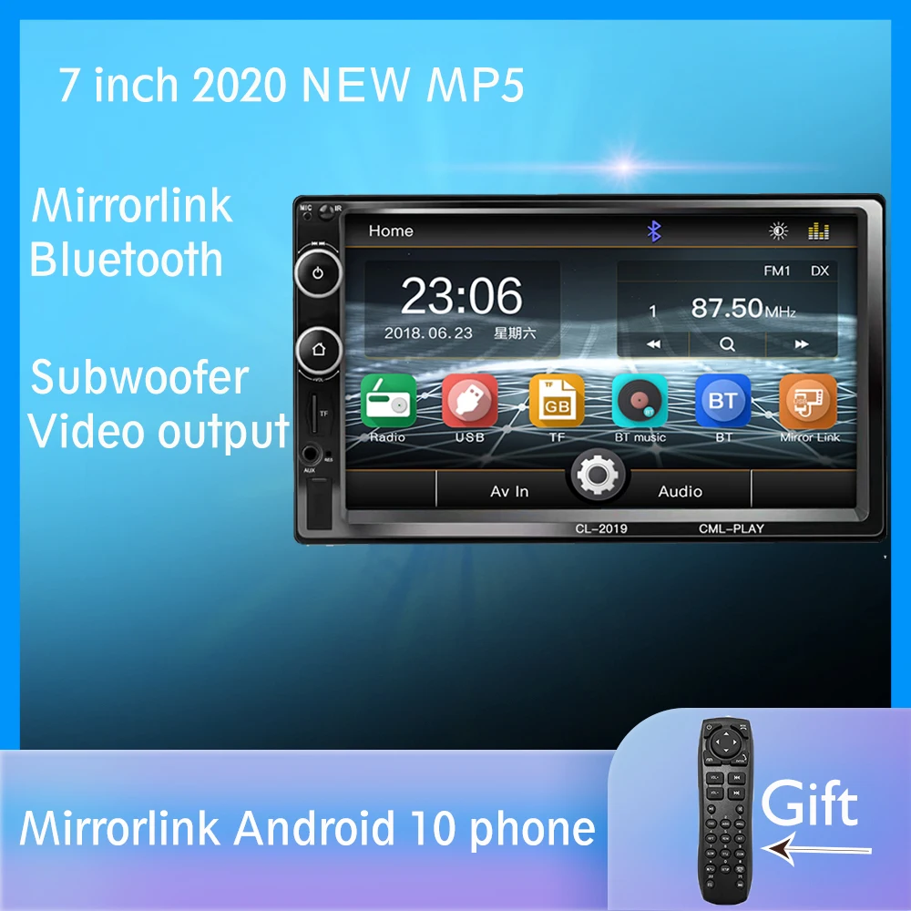  2 Din Auto Radio Bluetooth Specchio Link Android 9 Car Multimedia Player Hd Touch Autoradio MP5 Usb